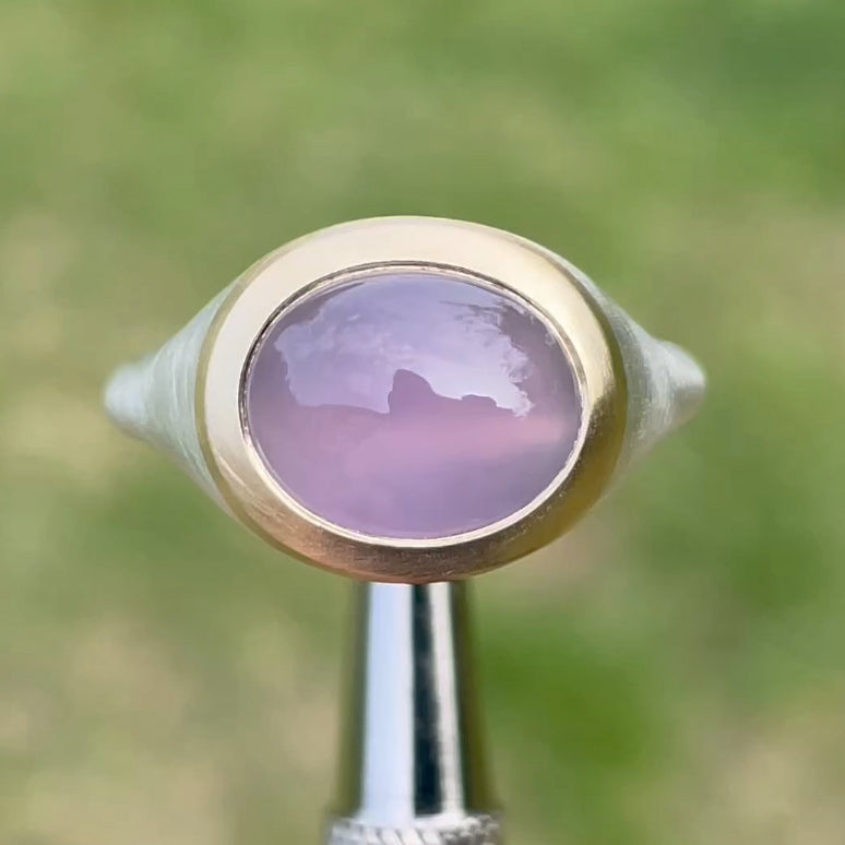 Chalcedony Purple  ring 4ct