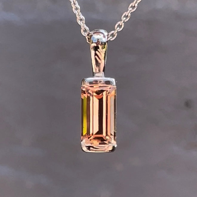 Imperial Topaz & Platinum pendant