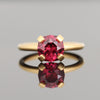 Solitaire ring 22ct gold & Malawi Garnet