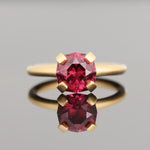 Solitaire ring 22ct gold & Malawi Garnet