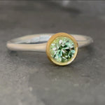 Sapphire 1ct Gold & silver ring. Made to order.