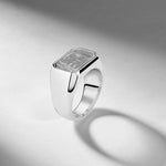Meteorite and sterling silver ring.